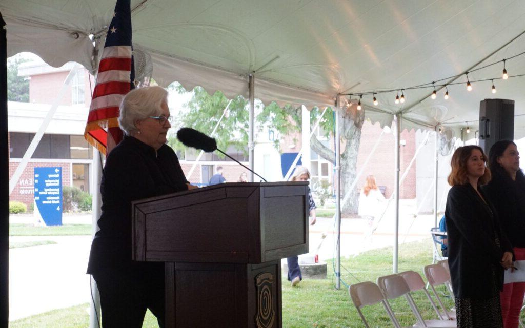 Professor Susan Bohs speaking at WPE OCAC Graduation